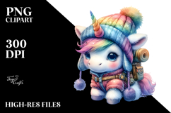 Colorful Baby Unicorn in Mountaineer's Gear Product Image 2