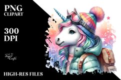 Colorful Baby Unicorn in Mountaineer&#039;s Gear Product Image 3