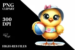 Chick Beachwear Funny Goofy Smile | Sublimation | Clipart Product Image 1