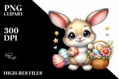 Easter Bunny Egg Flower, Clipart |T-shirt, Mug PNG Product Image 7