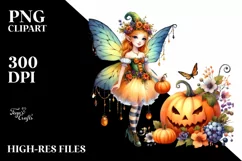 Vibrant Fairy Pumpkins | Halloween Clipart Product Image 1