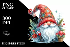 Detailed Vibrant Christmas Gnome, PNG Product Image 3