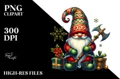 Detailed Vibrant Christmas Gnome, PNG Product Image 1