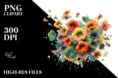 Abstract Nasturtium Made of -like Material PNG Product Image 2