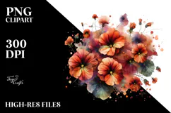 Nasturtium Watercolor Flower PNG Product Image 2