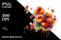 Nasturtium Watercolor Flower PNG Product Image 2