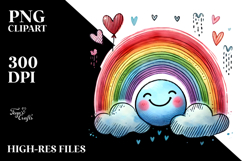 Colorful Smiling Rainbow PNG Product Image 2