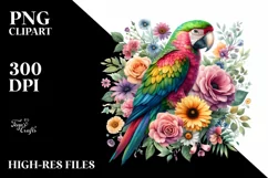 Watercolor Colorful Parrot Florals|T-shirt, Mug, Tumbler Product Image 7