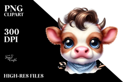 Cute Energetic Cow PNG Product Image 2