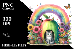 Colorful Cat House | Fantasy Illustration Product Image 2