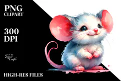 Cute Baby Mouse with Pumpkin PNG Product Image 2