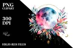 Vibrant Abstract Moon Foliage Stars Hanging | Sublimation | Product Image 2