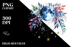 Vibrant Abstract Moon Foliage Stars Hanging | Sublimation | Product Image 2