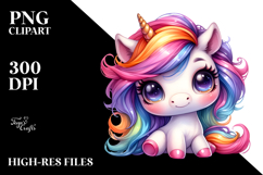 Playing Cute Unicorn with Cool Haircut, Transparent PNG Product Image 2