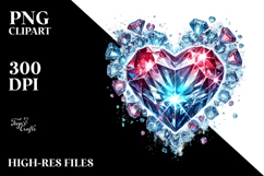 3d diamonf glass made heartmade of ice PNG Product Image 2
