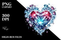 3D Diamond Heart Made of Ice, Transparent PNG Product Image 2