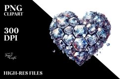 3D Diamond Heart Made of Ice, Transparent PNG Product Image 2