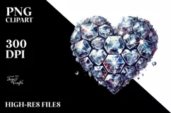 3D Diamond Heart Made of Ice, Transparent PNG Product Image 2