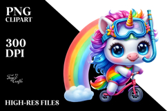 Vibrant Crazy Cute Baby Unicorn PNG Product Image 2