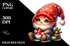 Baby Gnome Painting PNG Product Image 2