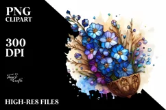 Detailed Wooden Small Stained Delphinium | Sublimation | Product Image 1