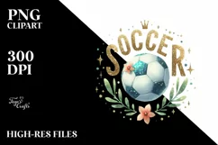 Watercolor Glitter Soccer Sis | Clipart Product Image 3