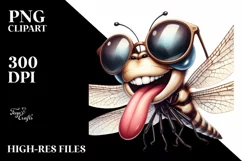 Detailed Dragonfly Funny Sunglasses Tongue Product Image 3