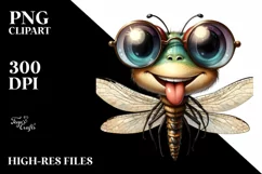 Detailed Dragonfly Funny Sunglasses Tongue Product Image 1