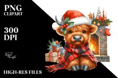 cute glittery Highland Cow PNG Product Image 3