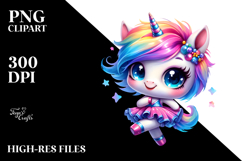 Vibrant Cute Unicorn with Cool Haircut, in the Style of Product Image 2