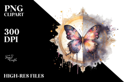 Boho Butterfly with Gold Foil PNG Product Image 2