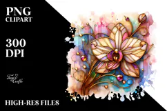 Abstract Wooden Small Stained Orchid | Sublimation | Product Image 2