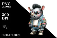 Cute Baby Rhino PNG Product Image 2