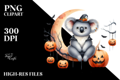 Koala Dressed for Halloween on Moon, PNG Product Image 2