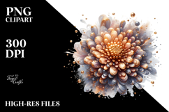 Shiny Chrysanthemum with Golden Insertions, Transparent PNG Product Image 2