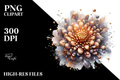 Shiny Chrysanthemum with Golden Insertions, Transparent PNG Product Image 2