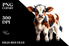 Watercolor Cute Cow, High-Res PNG Product Image 2