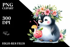 Colorful Penguin Cocktail Drink Product Image 1