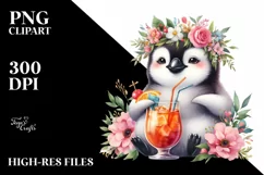 Colorful Penguin Cocktail Drink Product Image 1