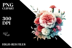 Colorful Carnation Watercolor PNG Product Image 2