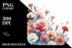 Vibrant Carnation PNG with Orange Roses Product Image 3