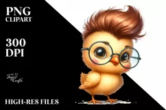 Baby Chicken Big Eyes with es | Sublimation | Clipart Product Image 1