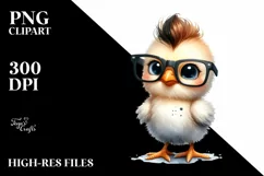 Baby Chicken Big Eyes with es | Sublimation | Clipart Product Image 1
