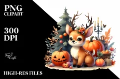 Vibrant Baby Elk Halloween | Sublimation | Clipart. Product Image 3