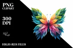 Vibrant Butterfly with Flowers, PNG Product Image 3