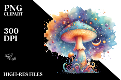 Magical Mushroom Watercolor Clipart Product Image 2