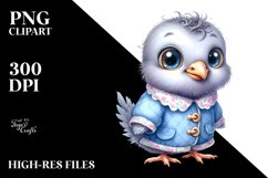 Funny Baby Dove Portrait | Watercolor Clipart Product Image 1