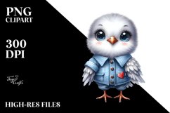 Funny Baby Dove Portrait | Watercolor Clipart Product Image 3