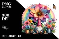 Gnome Rainbow Bird | Sublimation Clipart Product Image 2
