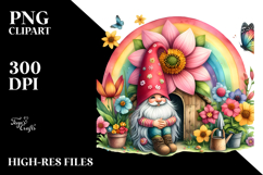 Gnome Rainbow Bird | Sublimation Clipart Product Image 2